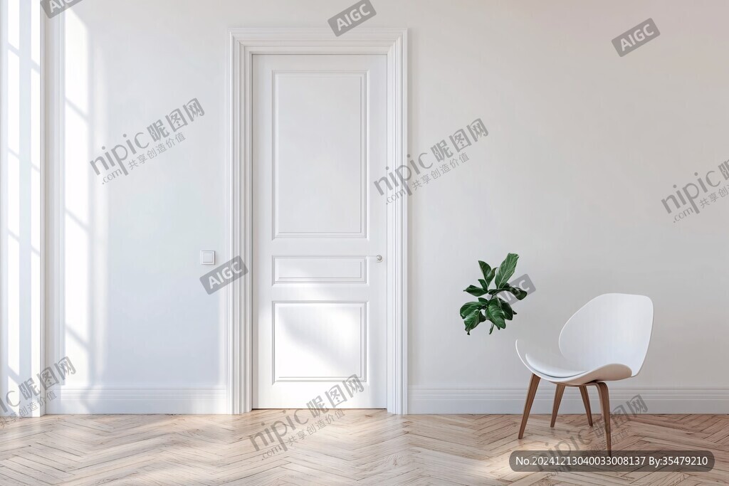 极简木门场景效果