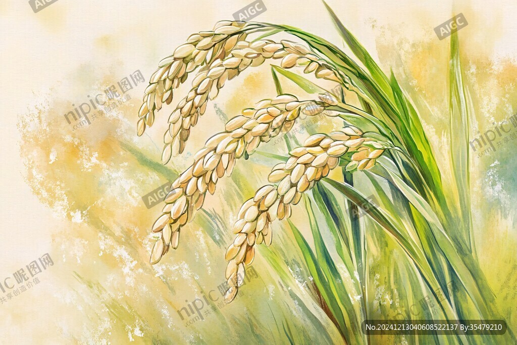稻谷插画