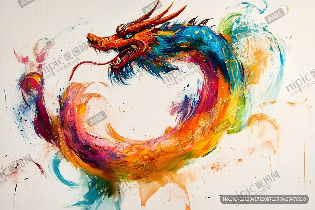 色彩艳丽龙风图
