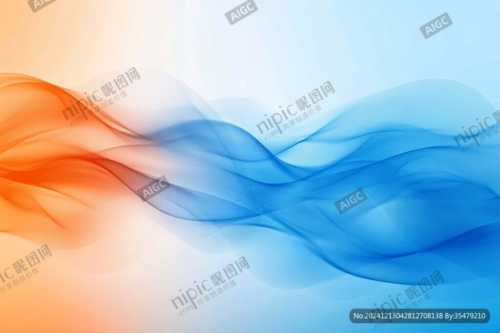 热情橙色静谧蓝色背景