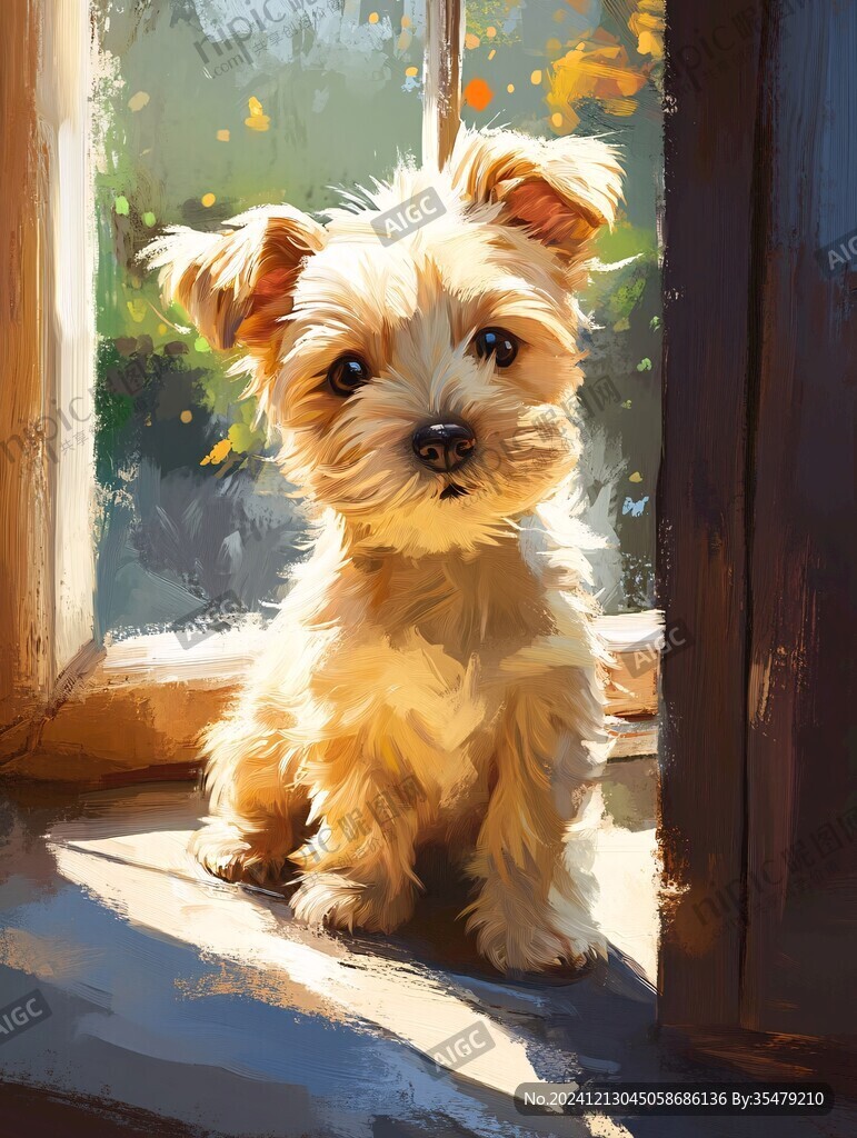 狗狗写实插画