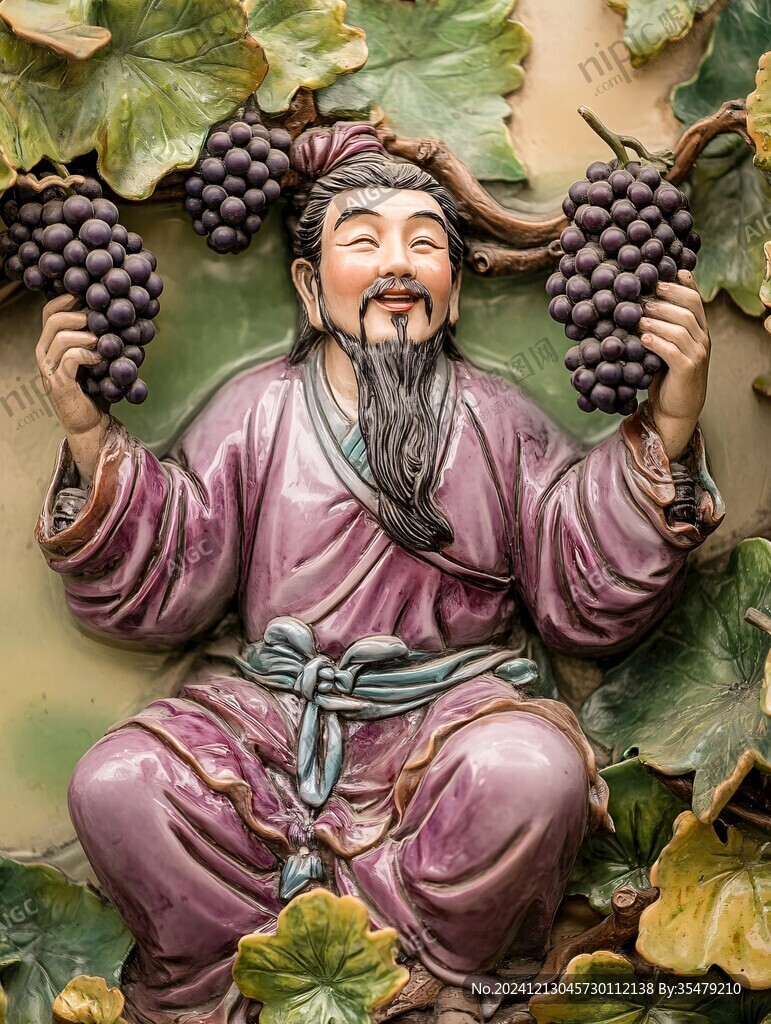 苏轼食荔枝雕像