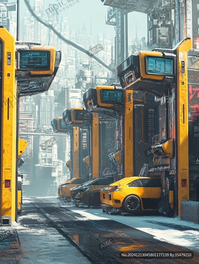 场景赛博插画