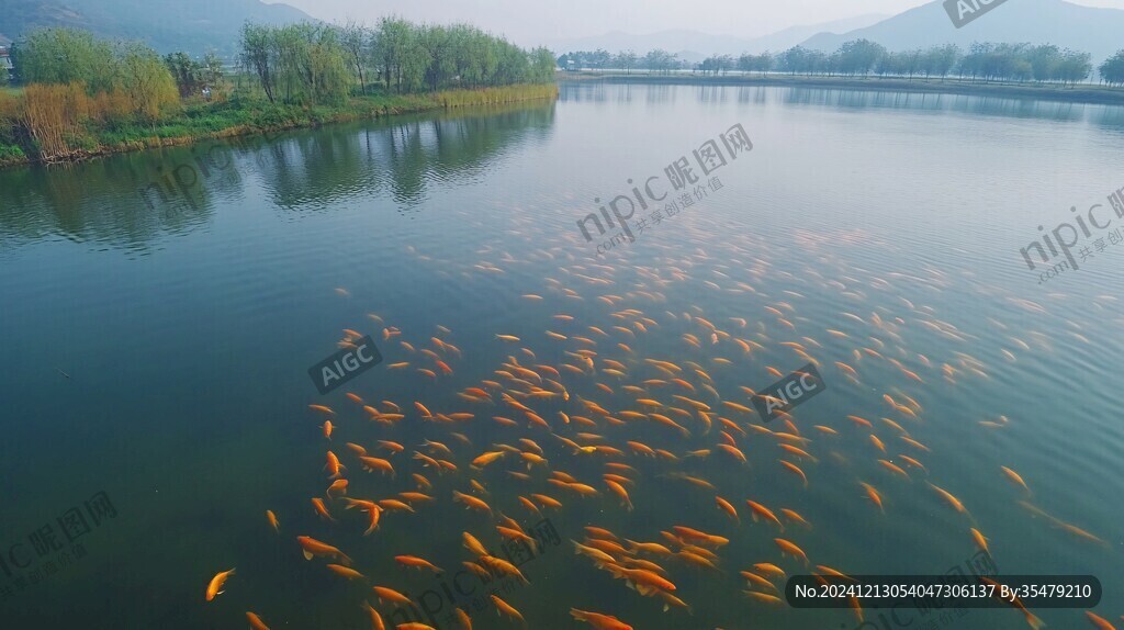 翠谷湿地野生鱼群
