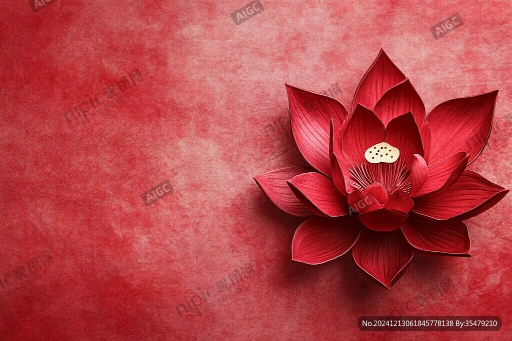 红荷花背景图