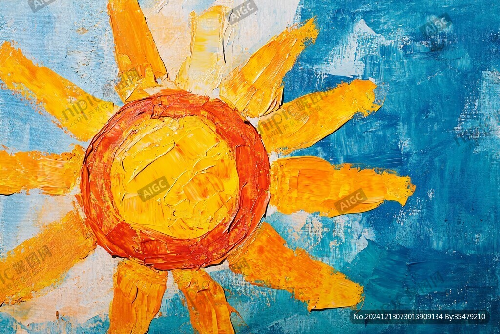 太阳油画