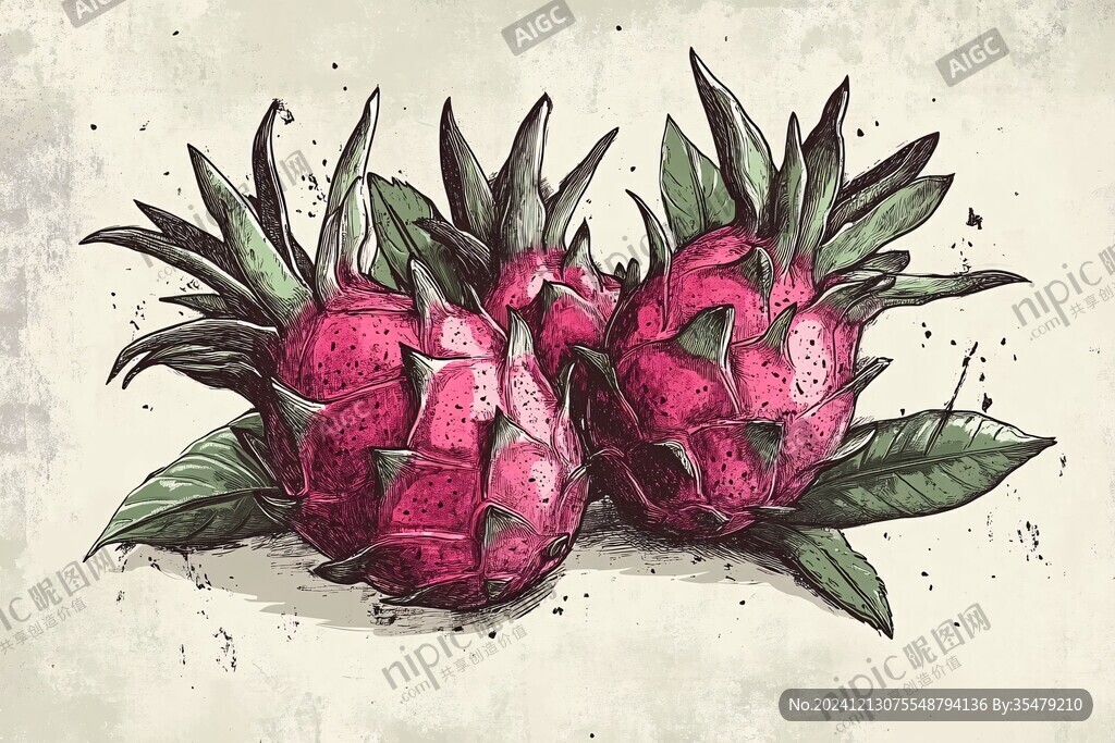 火龙果插画