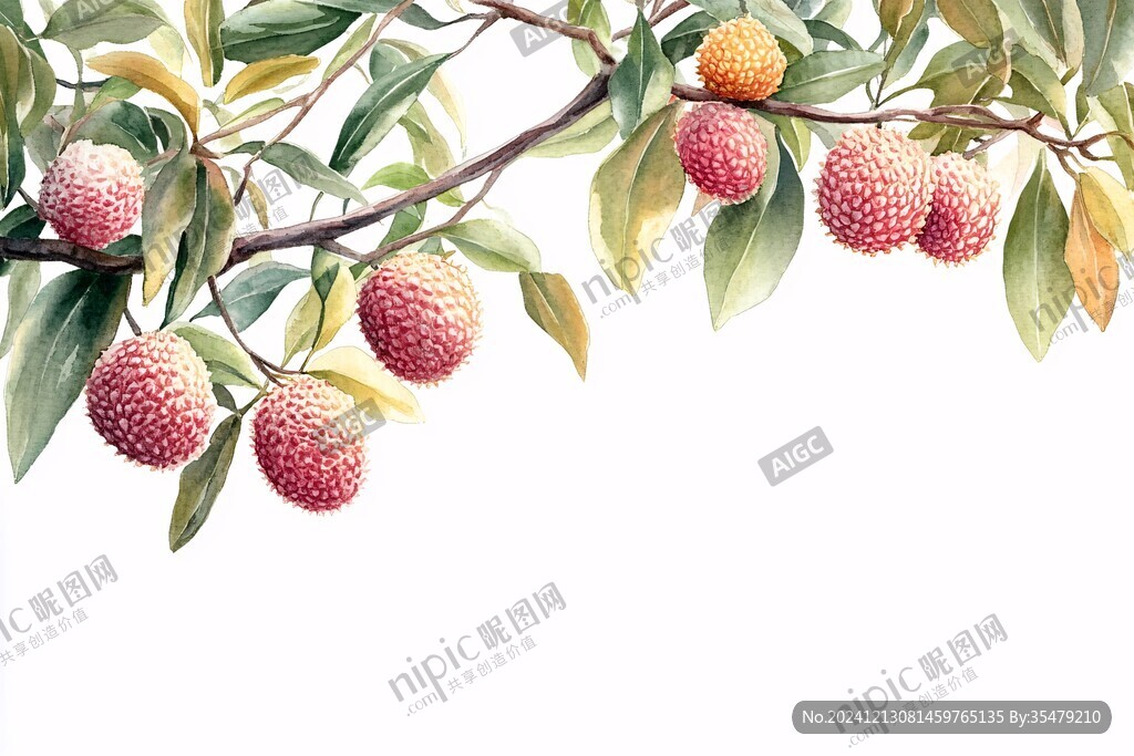 贵妃荔枝插画