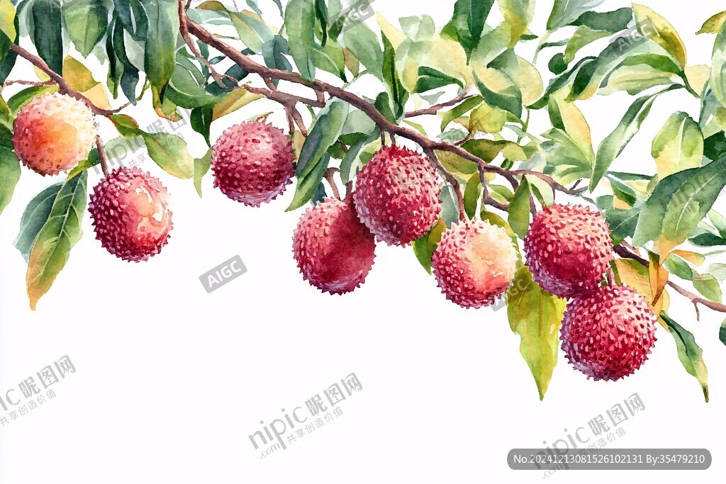 贵妃荔枝插画