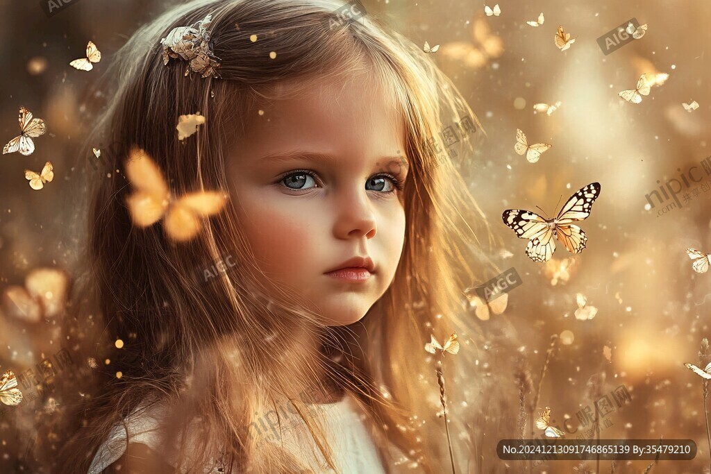 怡然自得的小女孩壁纸