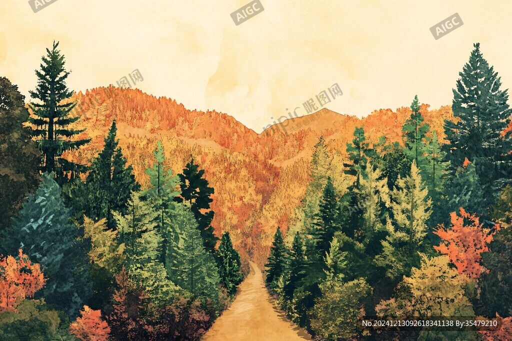 秋色山林背景