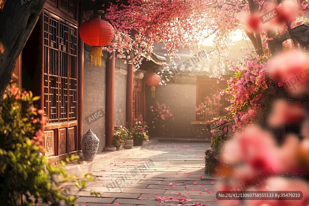 古风场景春暖花开