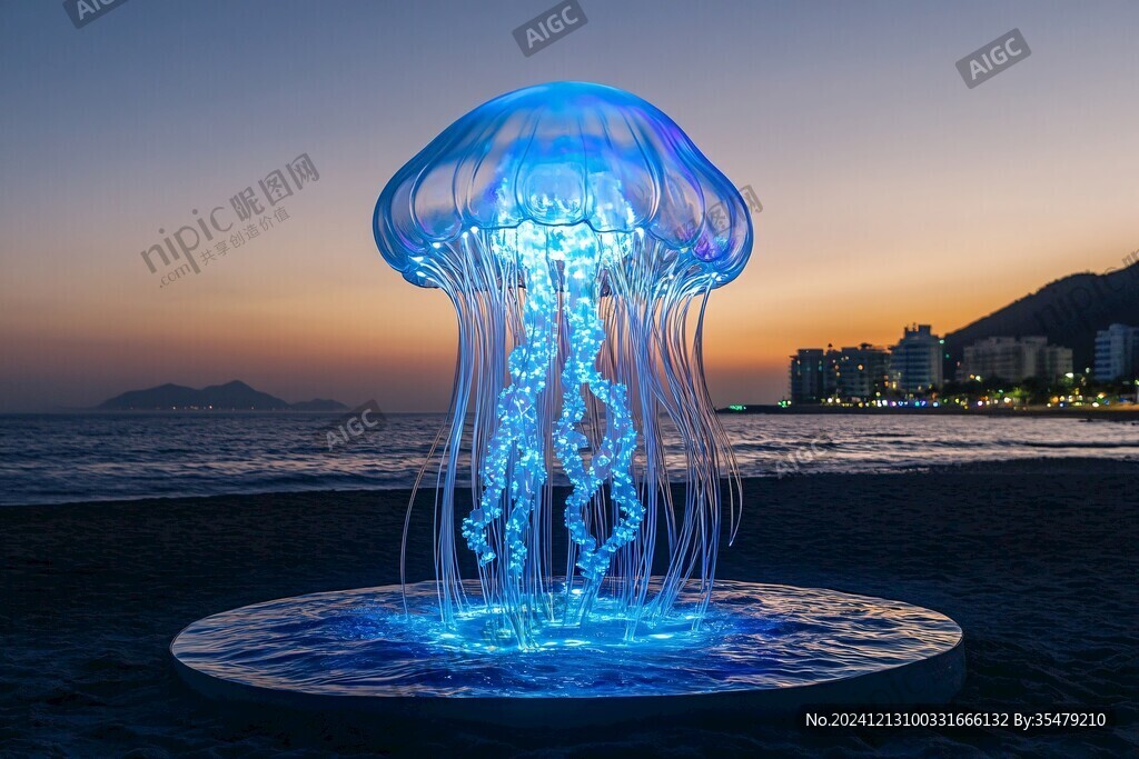 水母灯笼艺术装置