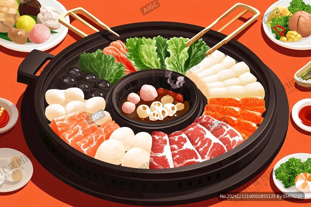 插画火锅