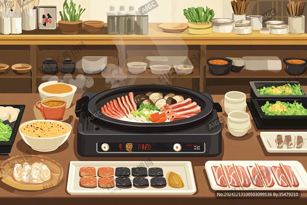 烙锅插画