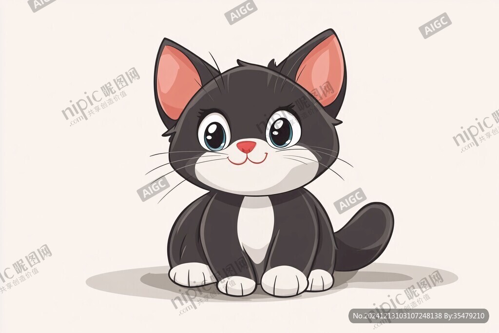 卡通小黑猫
