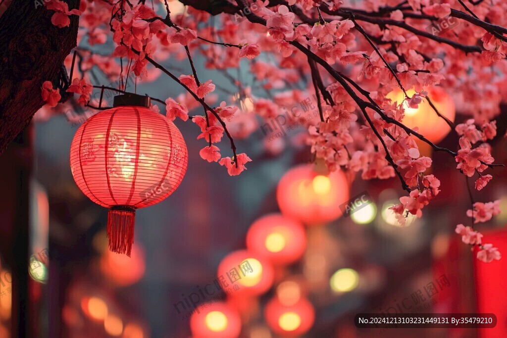 灯笼与红樱