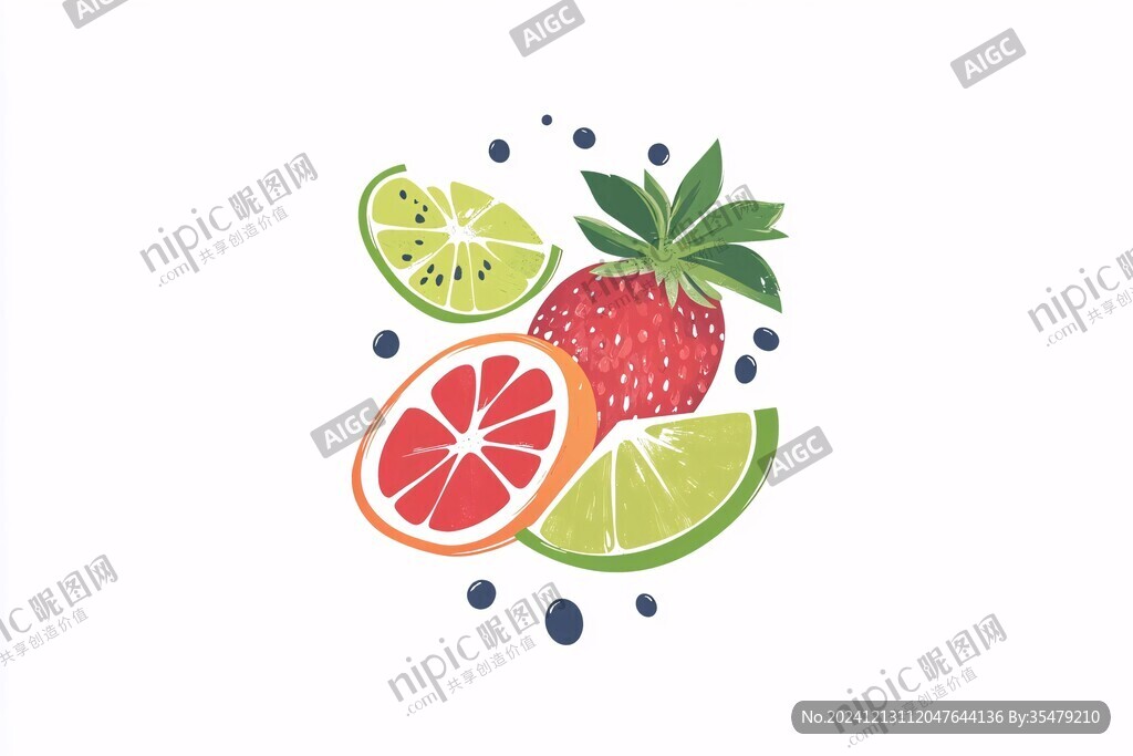 水果手绘logo