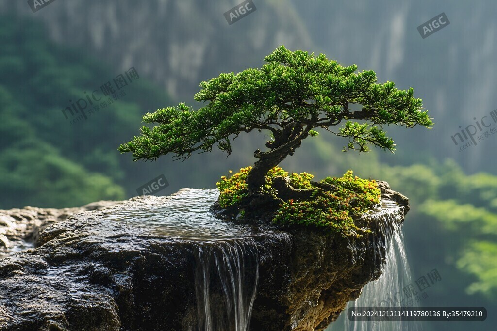 绝壁逢生的小树
