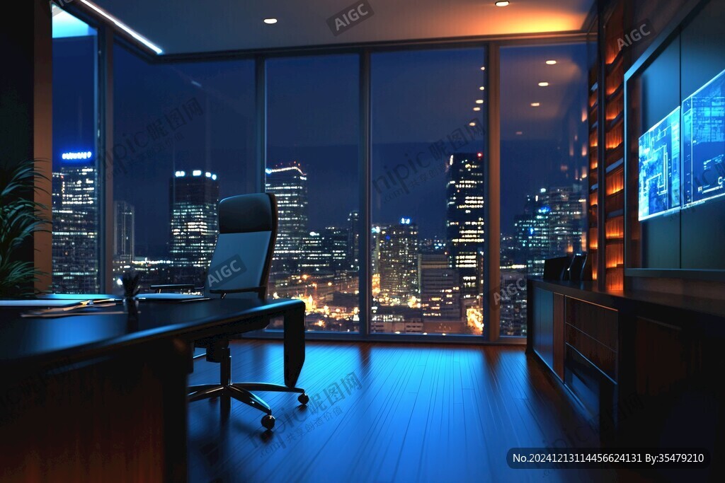 会客室夜景效果图