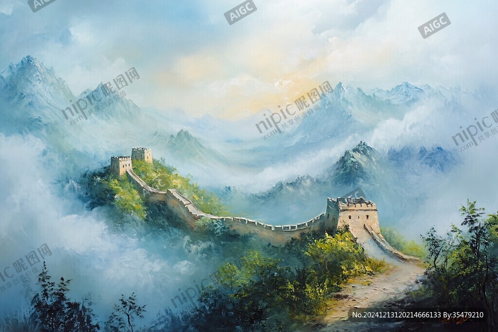 风景画长城