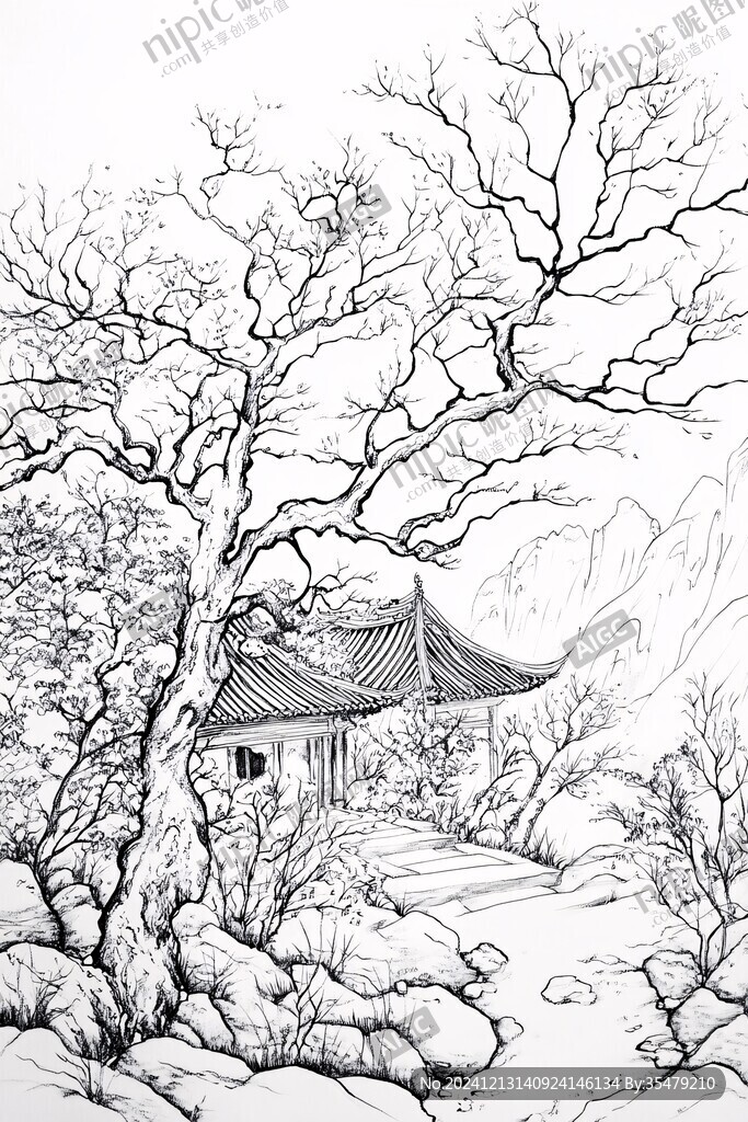 线描拙政园