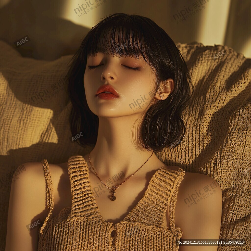 戴耳环少女