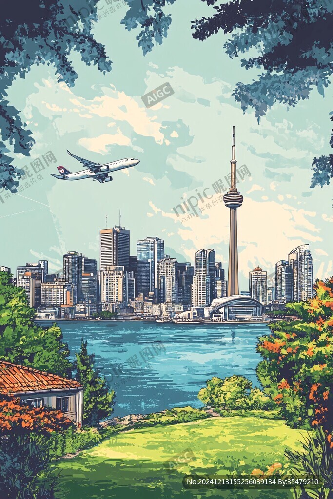 温哥华旅游宣传插画
