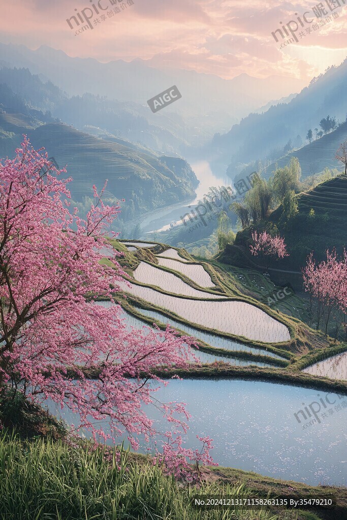 桃花梯田