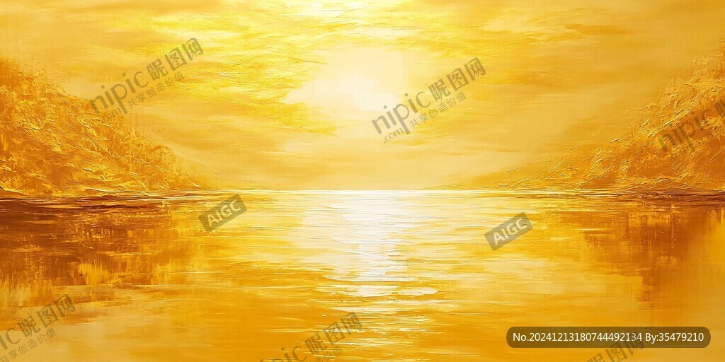 金色湖面背景