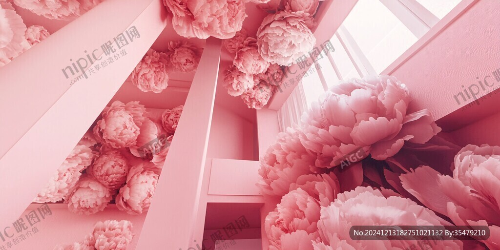 3d立体花卉牡丹