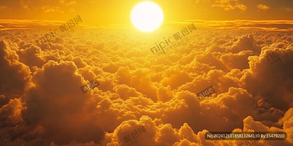 云海落日背景