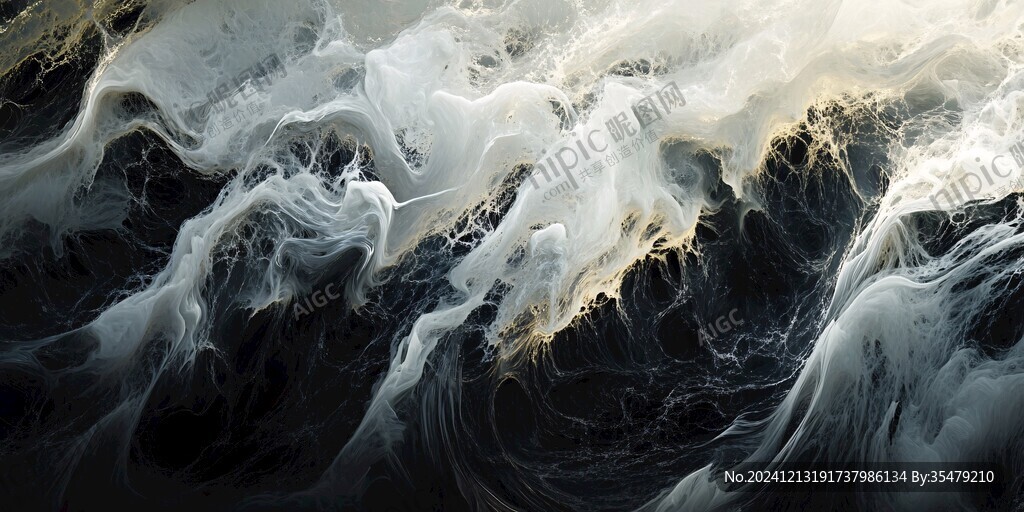 流体画金色山河