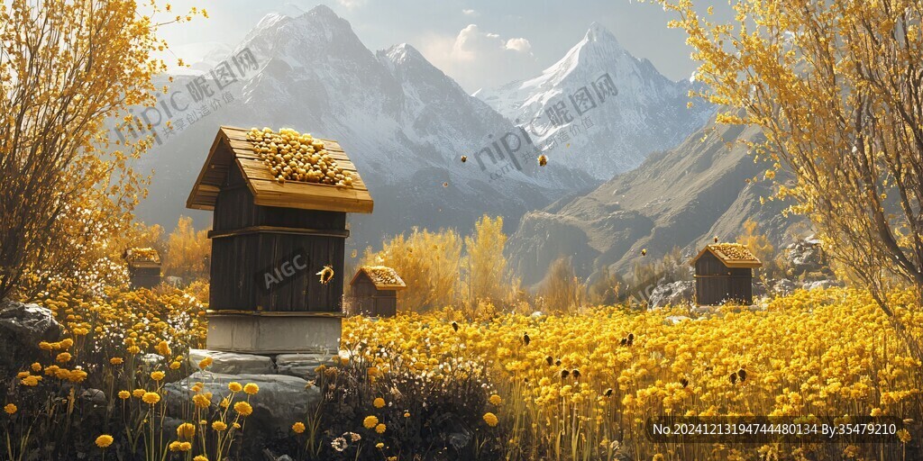 唯美梦幻花田场景