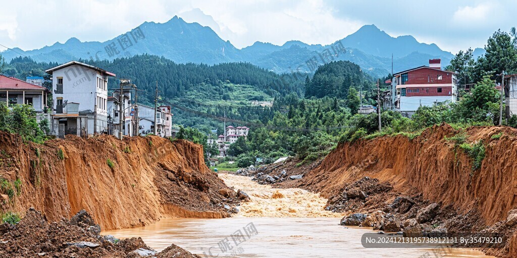 山洪冲刷