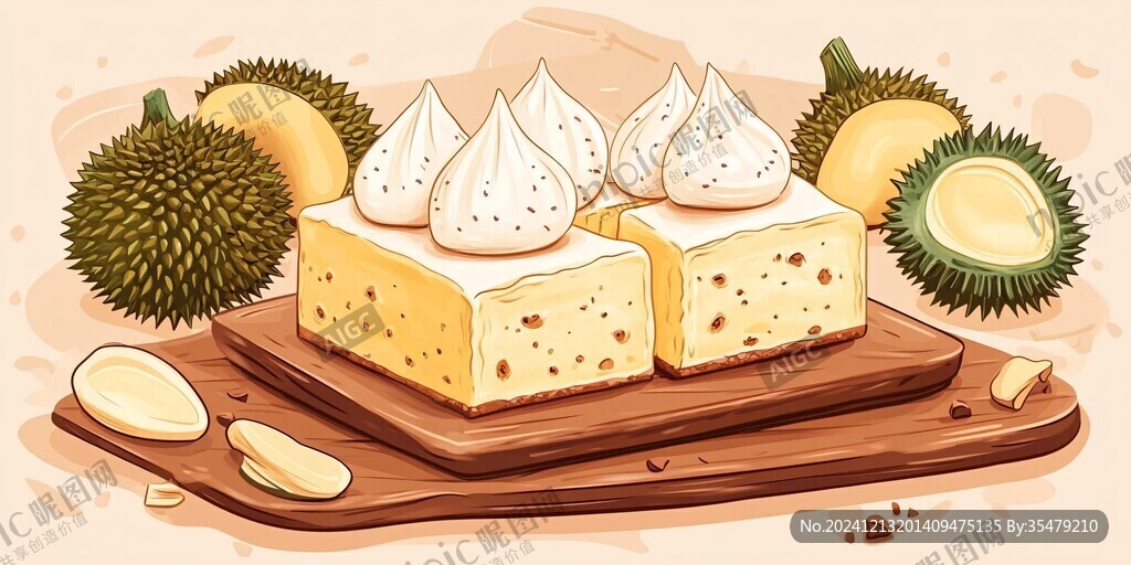 榴莲酥插画