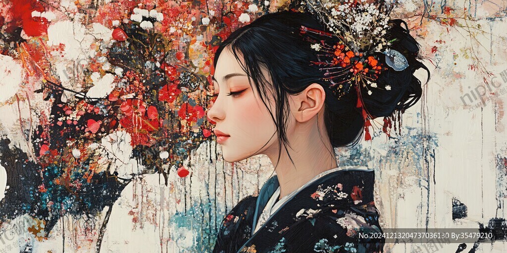 古风人像水墨