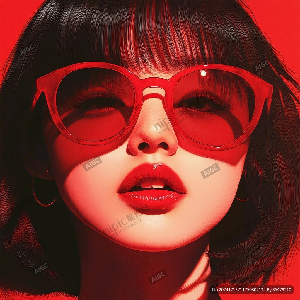 墨镜人物插画