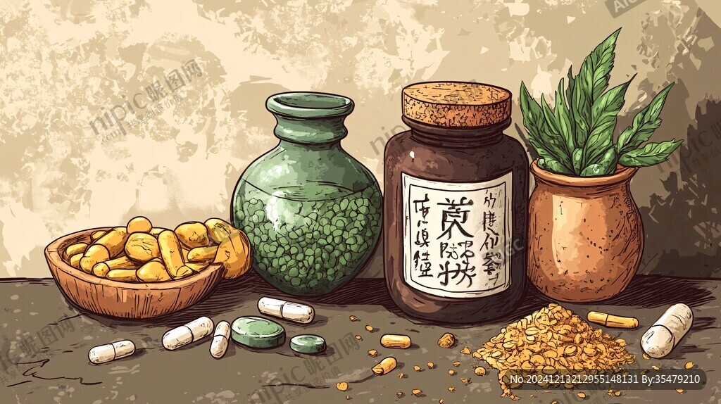 药物食品插画