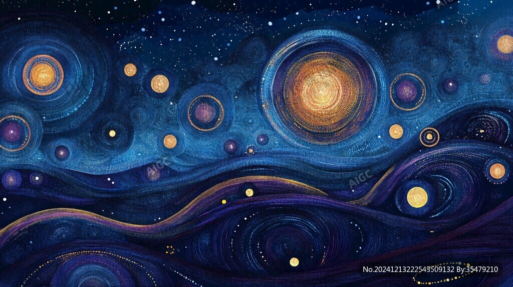 手绘银河插画