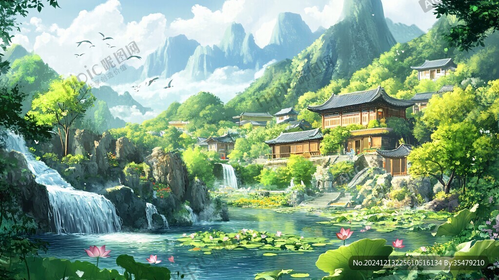 古风山水场景