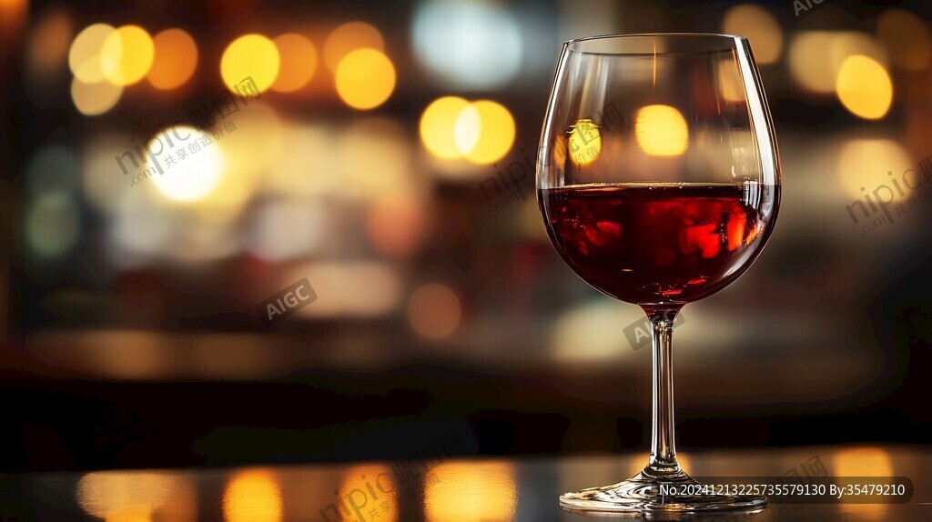 红酒杯暖色背景