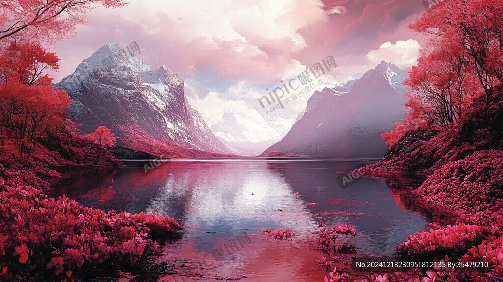 粉色的奇幻风景