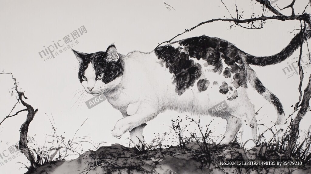 工笔猫