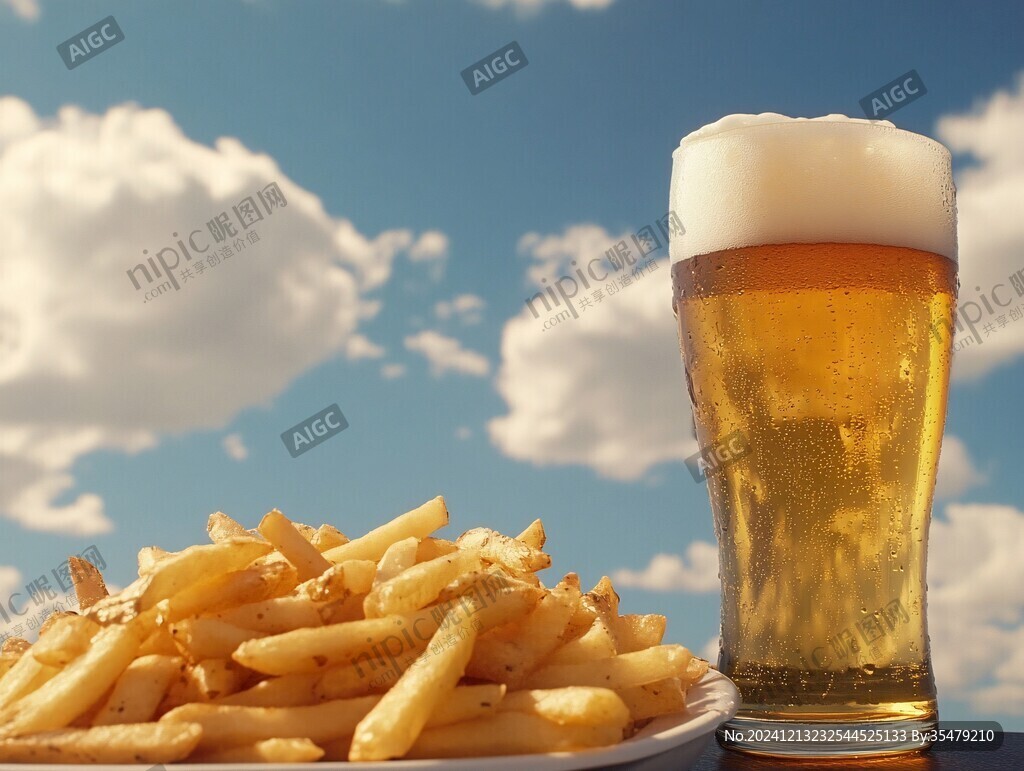 喝啤酒图片素材