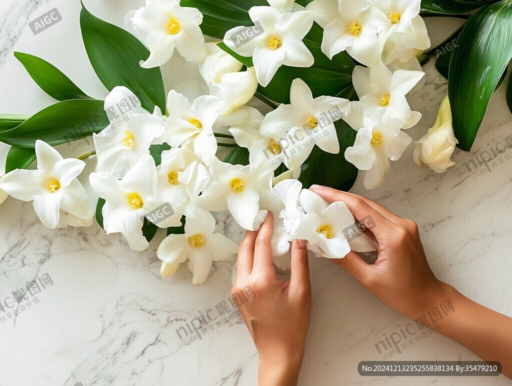 手中的鸡蛋花