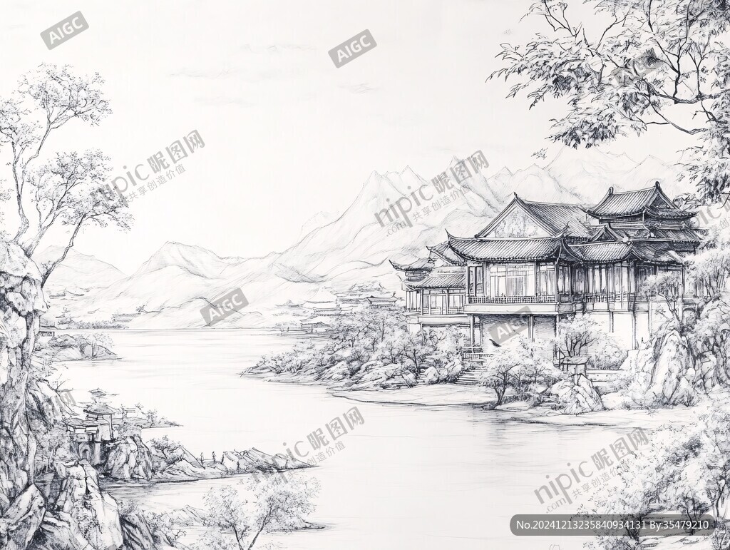 手绘避暑山庄