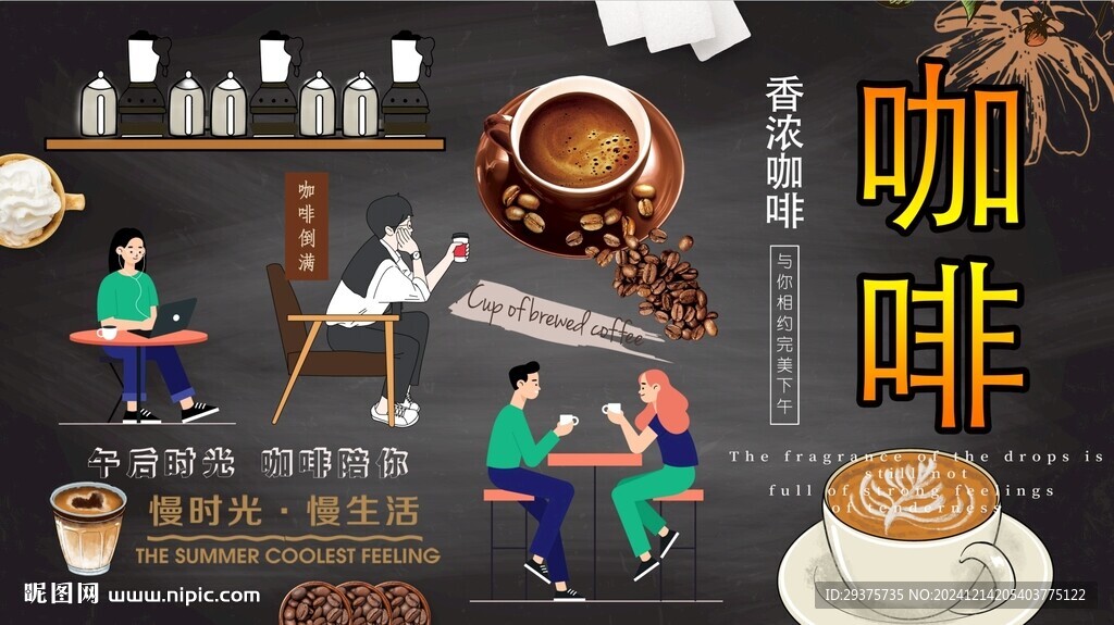 黑板咖啡背景墙