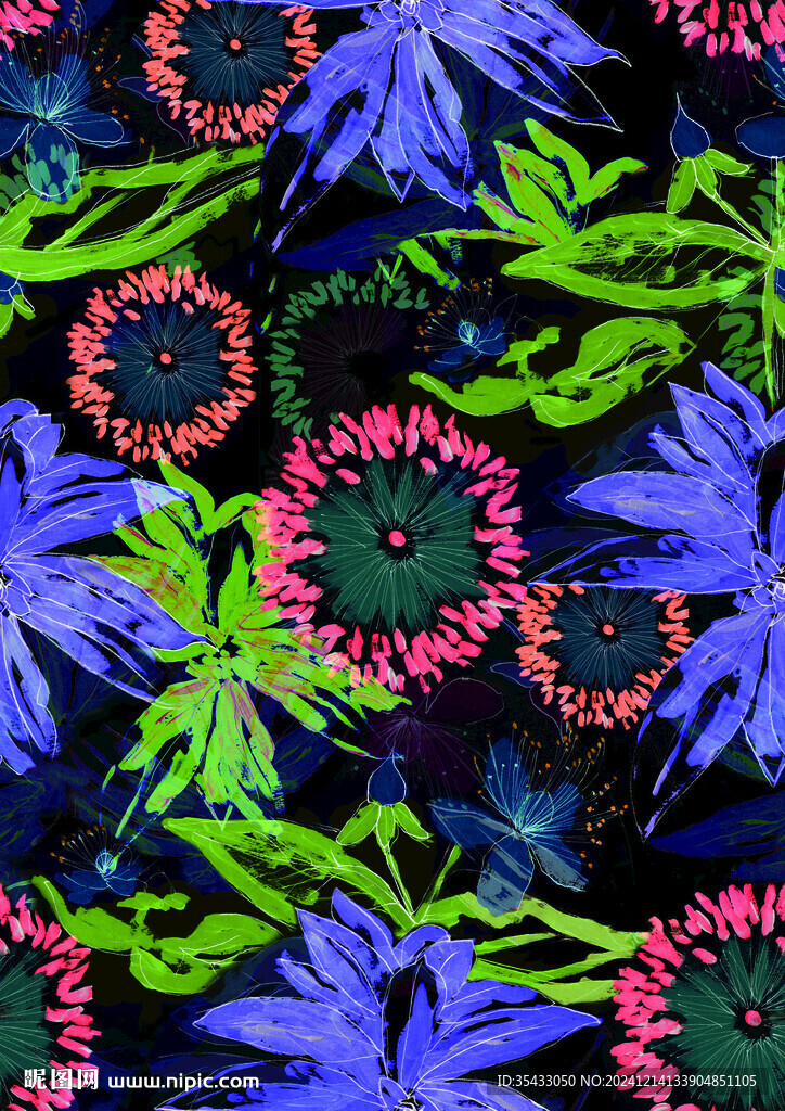 彩色扎染花