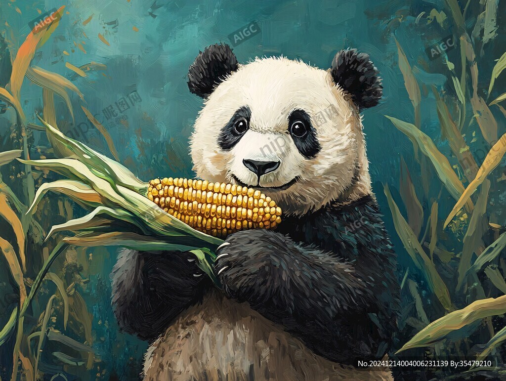 油画熊猫